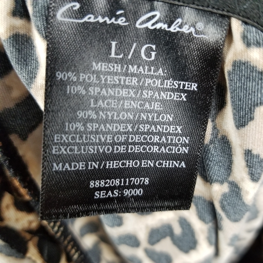Carrie Amber Y2K Leopard Babydoll Underwire Padded Bra Intimates Lace Cheetah L - Picture 4 of 11